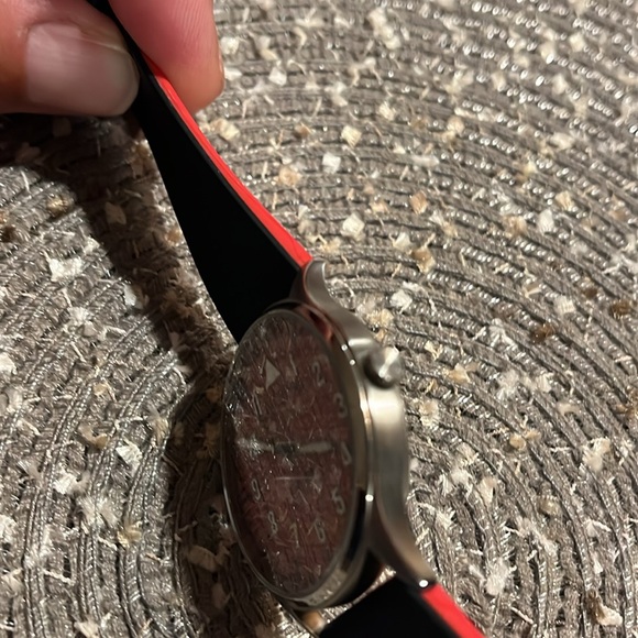 Fossil model 8 Forrester Red Dial Wristwatch with Black Strap - Picture 10 of 10